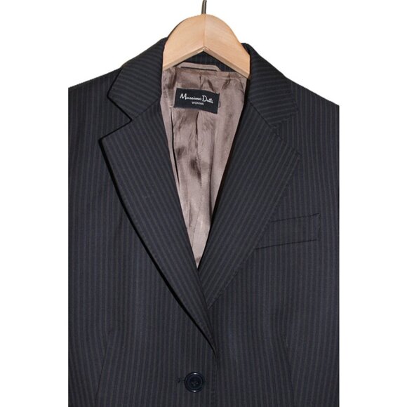 MASSIMO DUTTI 100% Fine Wool Tailored Pinestripe Blazer, Made in Portugal - Picture 3 of 9